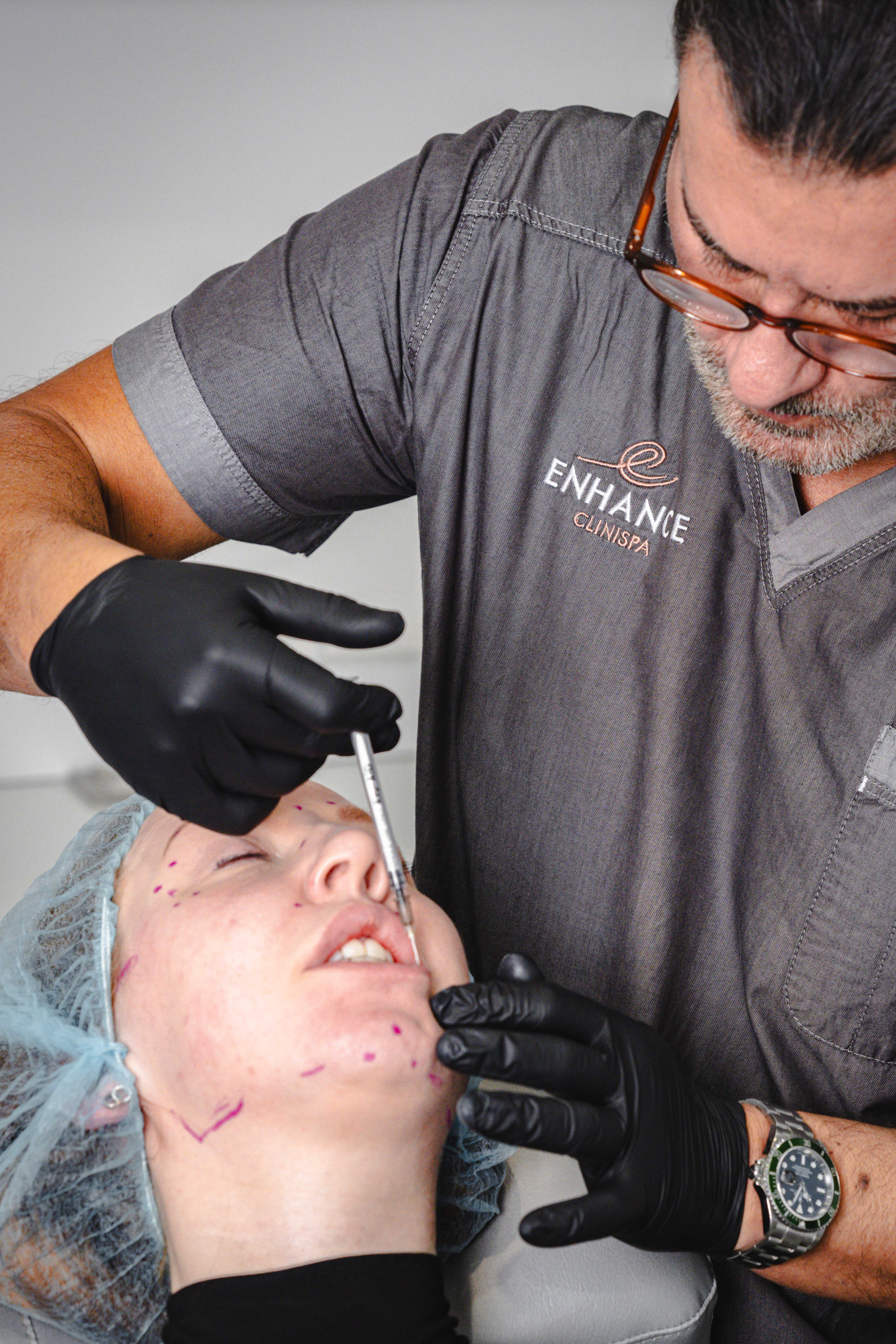 Dr Fab carrying out a treatment