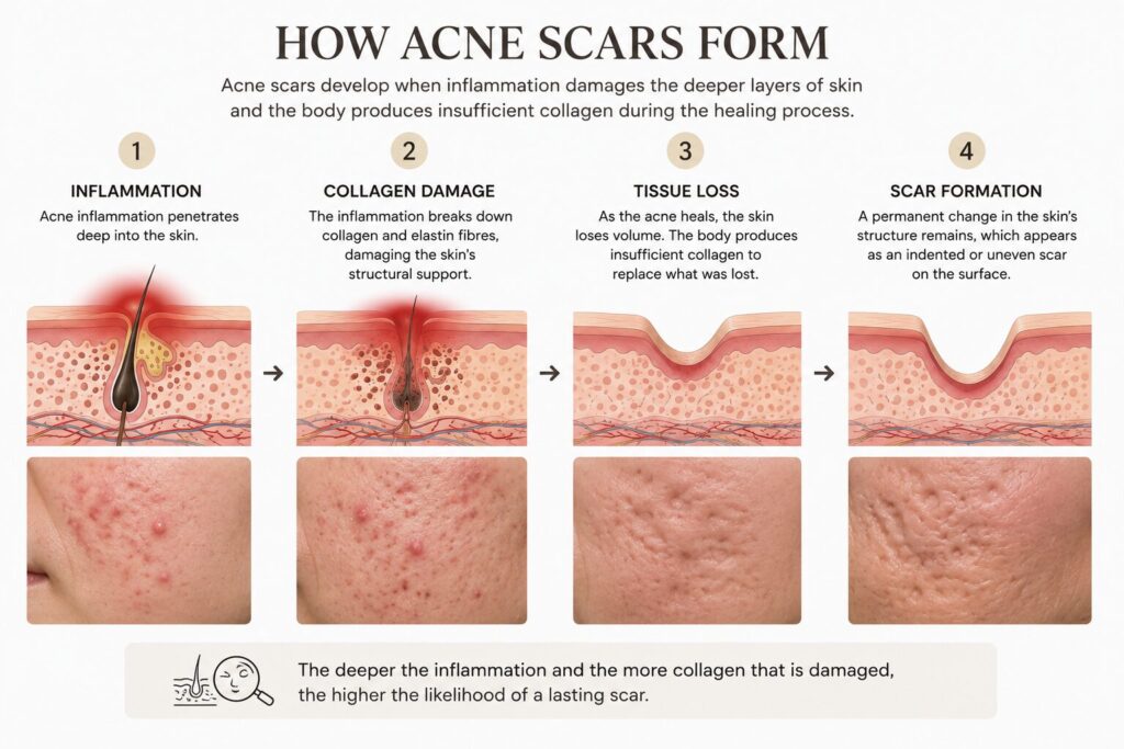 How acne scars form